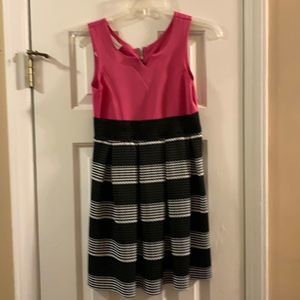 Bonnie Jean hot pink and black sleeveless dress 12